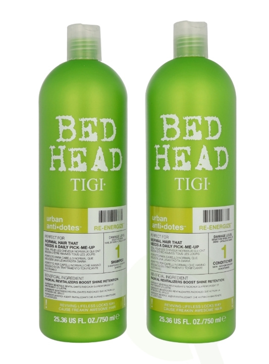 TIGI BH Re-Energize Tween Set 1500 ml Shampoo 750ml/Conditioner 750ml - Rehab For Normal Hair in the group BEAUTY & HEALTH / Hair & Styling / Hair care / Schampoo at TP E-commerce Nordic AB (D23633)