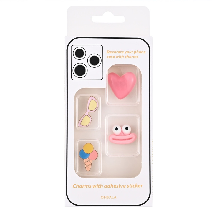 Onsala Charms Pimp Your Phone Metal and Plastic 4pcs in the group Sport, leisure & Hobby / Fun stuff / Fun stuff at TP E-commerce Nordic AB (D23717)