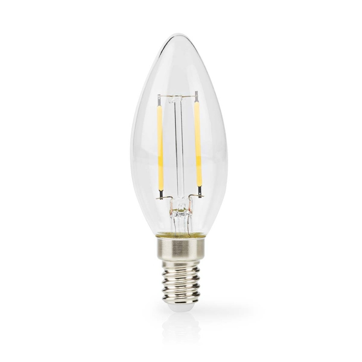 Nedis LED Filament Bulb E14 | Candle | 2.2 W | 470 lm | 2700 K | Warm White | Retro Style | 1 pcs | Clear in the group HOME ELECTRONICS / Lighting / LED lamps at TP E-commerce Nordic AB (D23772)