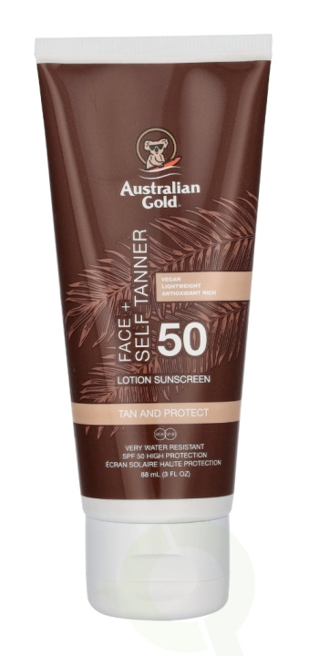 Australian Gold Face + Self Tanner Sunscreen Lotion SPF50 88 ml in the group BEAUTY & HEALTH / Skin care / Tanning / Sunscreen at TP E-commerce Nordic AB (D23992)