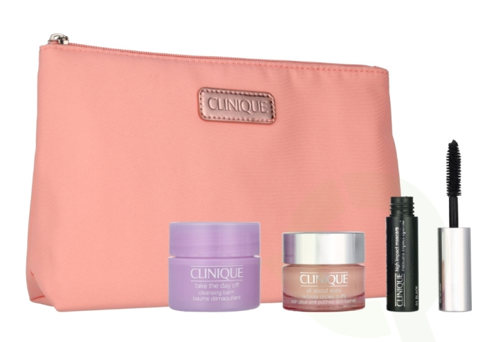 Clinique All About Eyes Set 33.5 ml All About Eyes Gel Cream 15m/Take The Day Off Cleasing Balm 15ml/High Impact Mascara 3,5ml/Bag in the group BEAUTY & HEALTH / Gift sets / Gift sets for her at TP E-commerce Nordic AB (D24060)