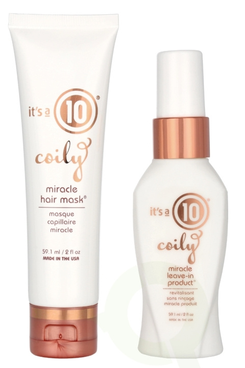 It\'s a 10 Coily Moisture Duo Set 118.2 ml Leave-in 59,1ml/Mask 59,1ml in the group BEAUTY & HEALTH / Hair & Styling / Hair care / Conditioner spray/Leave-in at TP E-commerce Nordic AB (D24150)