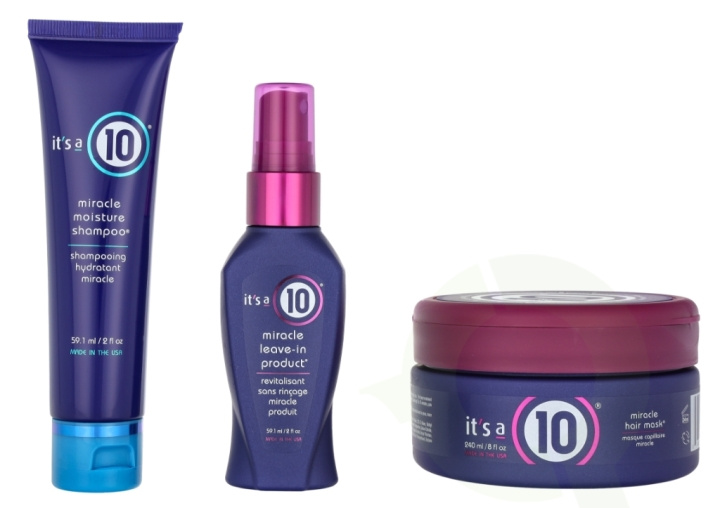 It\'s a 10 Miracle Hydration Set 358.2 ml Shampoo 59,1ml/Mask 240ml/Leave-in 59,1ml in the group BEAUTY & HEALTH / Hair & Styling / Hair care / Schampoo at TP E-commerce Nordic AB (D24156)