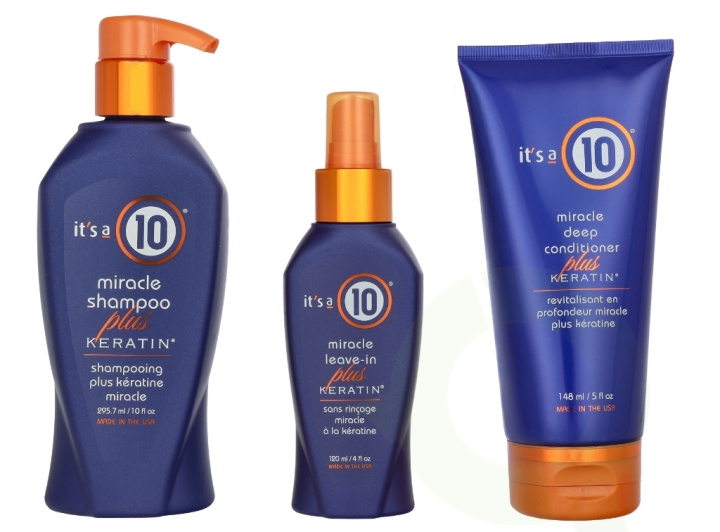 It\'s a 10 Keratin Set 711.4 ml Shampoo 295,7ml/Conditioner 295,7ml/Leave-in 120ml in the group BEAUTY & HEALTH / Hair & Styling / Hair care / Schampoo at TP E-commerce Nordic AB (D24158)