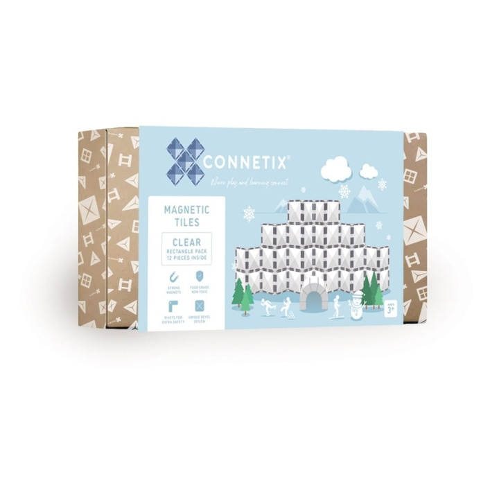 Connetix Rectangle Pack - 12 Pieces - Clear (CT-C-00012-RE) in the group TOYS, KIDS & BABY PRODUCTS / Toys / Kids puzzle at TP E-commerce Nordic AB (D24237)