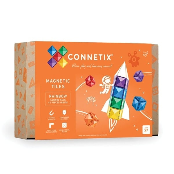 Connetix Rainbow Square Pack 42 Pieces - (CT-R-00042-SQ) in the group TOYS, KIDS & BABY PRODUCTS / Toys / Play set at TP E-commerce Nordic AB (D24238)