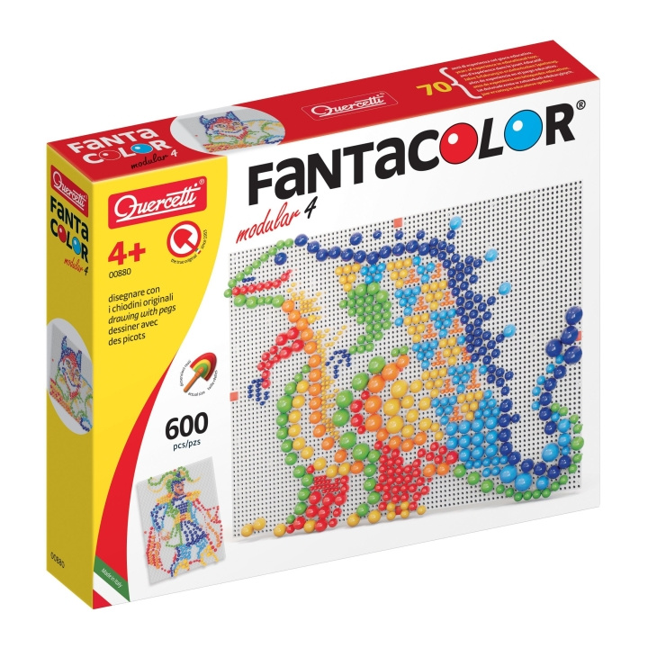 Quercetti FantaColor Modular 4 peg mosaic - 600 pieces - (QU-880) in the group TOYS, KIDS & BABY PRODUCTS / Games / Board games at TP E-commerce Nordic AB (D24247)