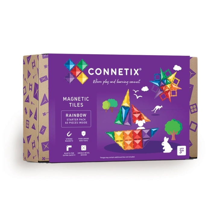 Connetix Rainbow Starter Pack 60 Pieces (CT-R-00060-ST) in the group TOYS, KIDS & BABY PRODUCTS / Toys / Play set at TP E-commerce Nordic AB (D24262)