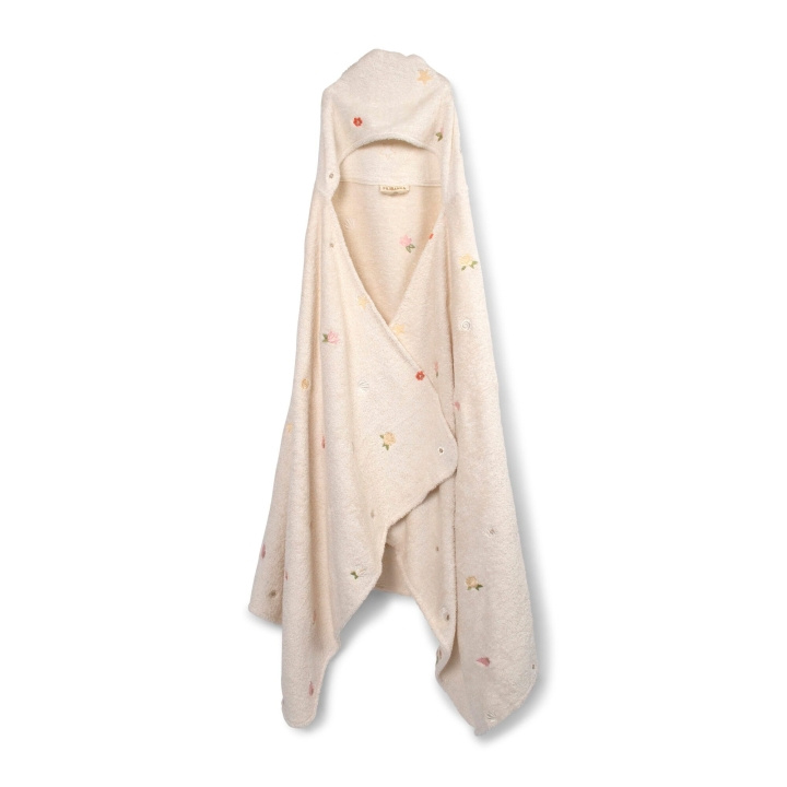 Filibabba Embroidered hooded towel - Ocean Blossom - White - 12-60 m (FI-03576) in the group TOYS, KIDS & BABY PRODUCTS / Children\'s textiles at TP E-commerce Nordic AB (D24294)