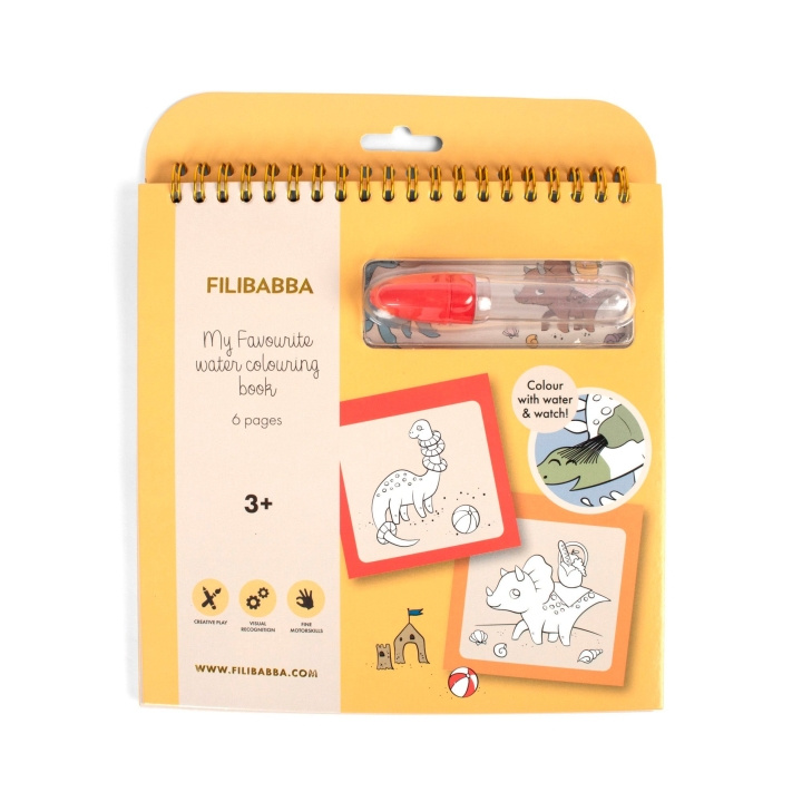 Filibabba My favourite water colouring book - Dinos (FI-03583) in the group TOYS, KIDS & BABY PRODUCTS / Toys / Crafts at TP E-commerce Nordic AB (D24307)