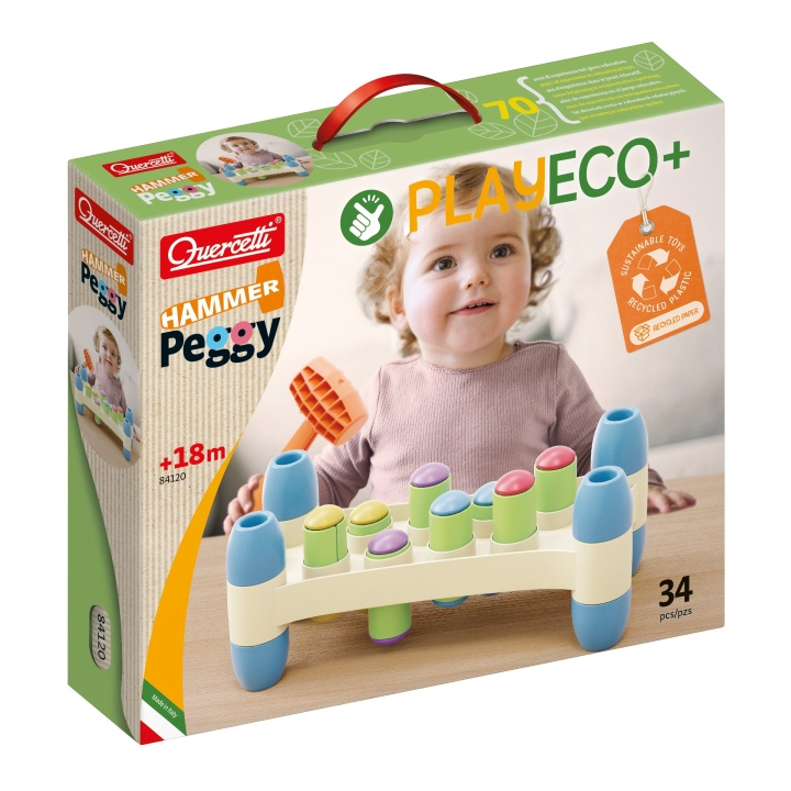 Quercetti PlayEco+ Hammer Peggy - (QU-84120) in the group TOYS, KIDS & BABY PRODUCTS / Baby toys / Activity toys at TP E-commerce Nordic AB (D24359)