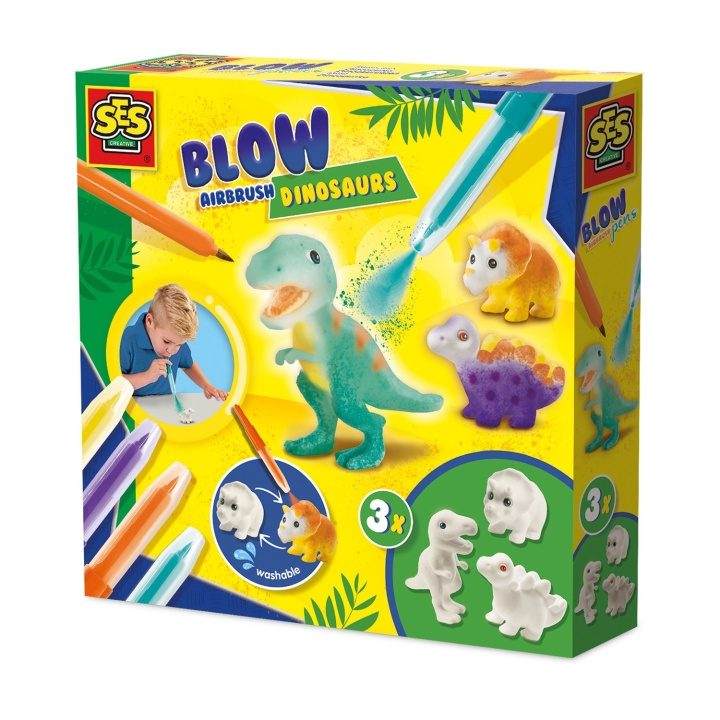SES Creative Blow Pens - Airbrush Dinosaurs - (S14295) in the group TOYS, KIDS & BABY PRODUCTS / Toys / Crafts at TP E-commerce Nordic AB (D24397)