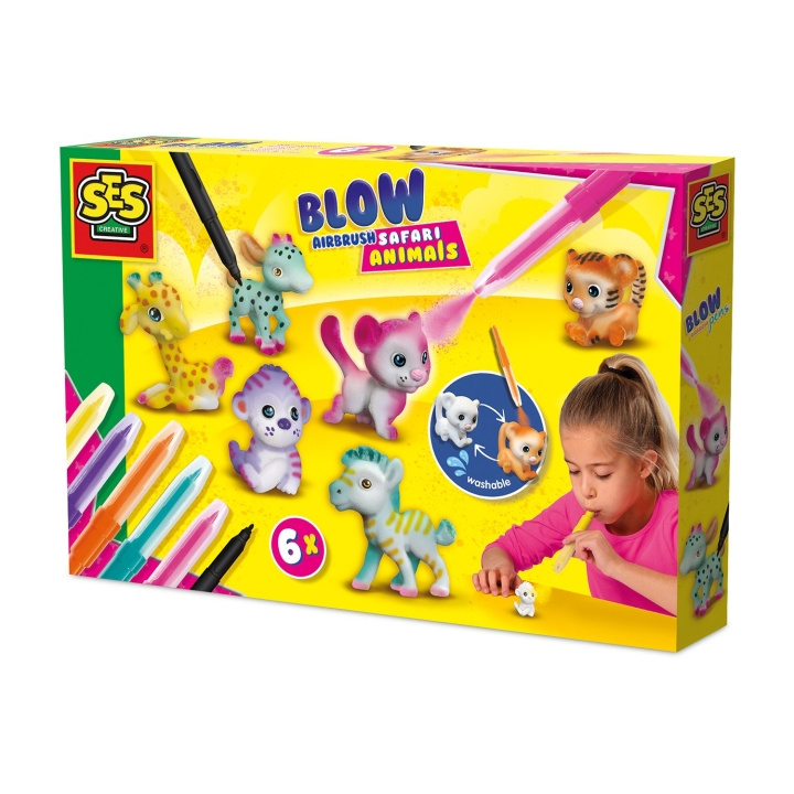 SES Creative Blow Pens - Airbrush Safari Animals - (S14335) in the group TOYS, KIDS & BABY PRODUCTS / Toys / Crafts at TP E-commerce Nordic AB (D24402)