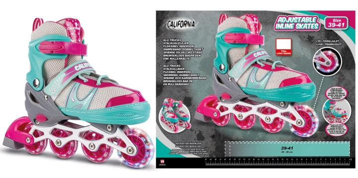 California Inliner w/light size 39-41 - Green (24940) in the group TOYS, KIDS & BABY PRODUCTS / Outdoor toys / Sport & Games at TP E-commerce Nordic AB (D24502)