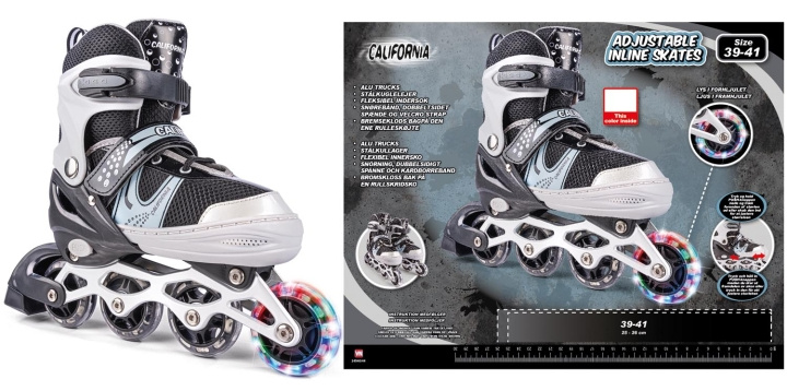 California Inliners w/light size 39-41 - Black (24944) in the group TOYS, KIDS & BABY PRODUCTS / Outdoor toys / Sport & Games at TP E-commerce Nordic AB (D24504)
