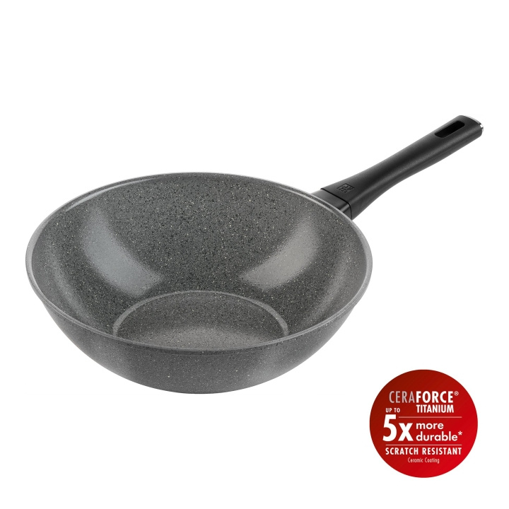 Zwilling Terreno Plus Ceramic Wok - Gray - 28 cm in the group HOME, HOUSEHOLD & GARDEN / Kitchen utensils / Frying pans at TP E-commerce Nordic AB (D24622)