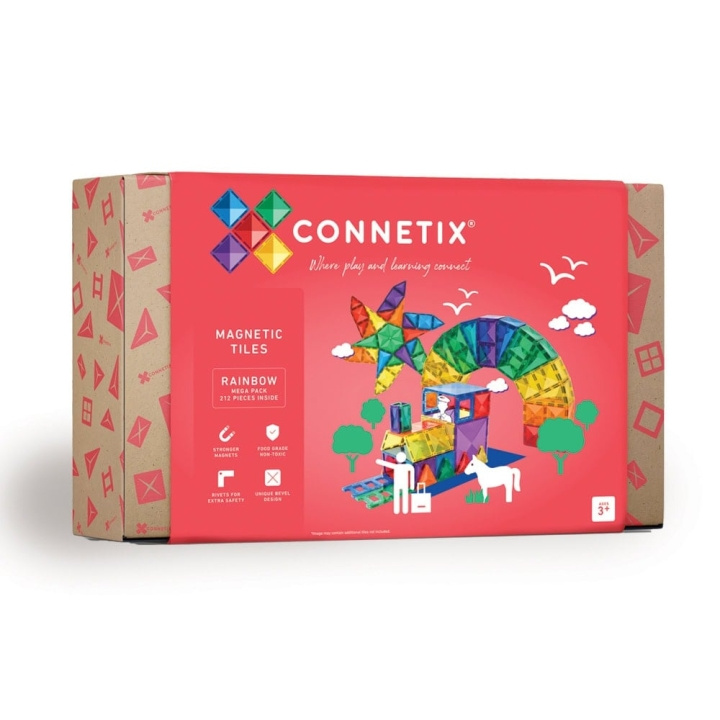 Connetix Rainbow Mega Pack 212 Pieces (CT-R-00212-ME) in the group TOYS, KIDS & BABY PRODUCTS / Toys / Play set at TP E-commerce Nordic AB (D24650)