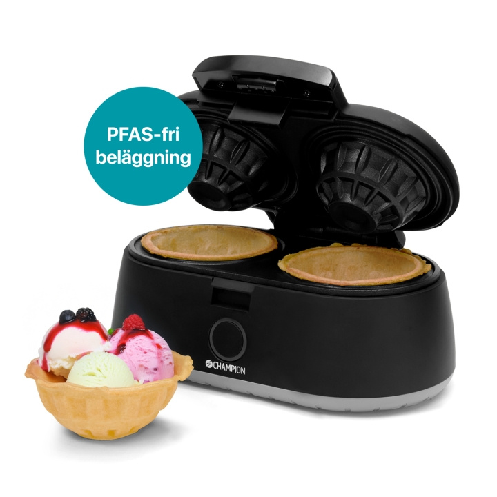 Champion Våffelskålsjärn Health Dubbelt 1000W VS400 Svart in the group HOME, HOUSEHOLD & GARDEN / Household appliances / Waffle irons at TP E-commerce Nordic AB (D24733)