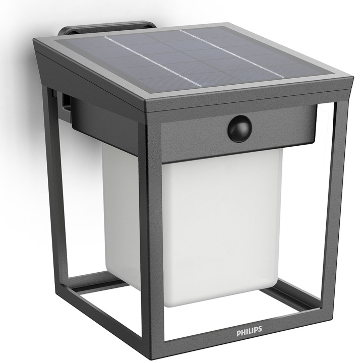 Philips Blaise Vägglampa Solcell LED 250/20lm Svart in the group HOME, HOUSEHOLD & GARDEN / Electricity & Lighting / Outdoor lighting / Outdoor wall light / With motion sensor at TP E-commerce Nordic AB (D24803)
