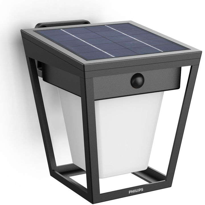 Philips Nissa Vägglampa Solcell LED 250/20lm Svart in the group HOME, HOUSEHOLD & GARDEN / Electricity & Lighting / Outdoor lighting / Outdoor wall light / With motion sensor at TP E-commerce Nordic AB (D24805)