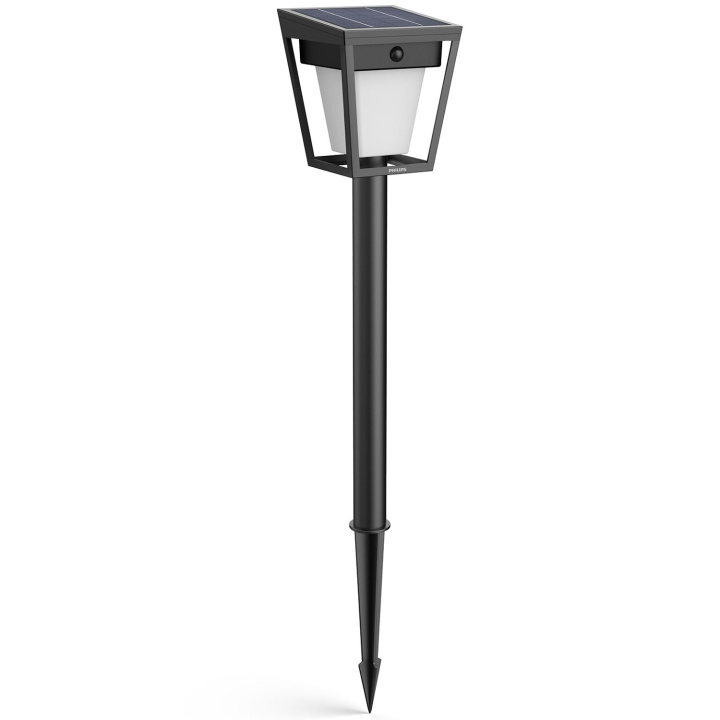 Philips Nissa Piedestal Solcell LED 250/20lm Svart in the group HOME, HOUSEHOLD & GARDEN / Electricity & Lighting / Outdoor lighting / Solar lamp at TP E-commerce Nordic AB (D24806)