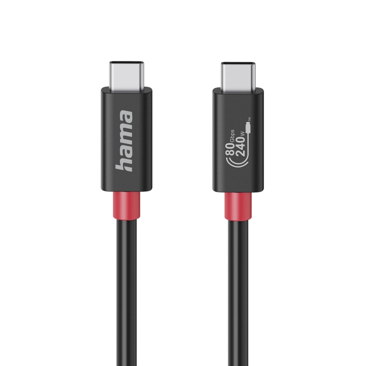 Hama Cable USB-C USB 4.0 Gen4 80 Gbit/S 240W Black 1.0m in the group COMPUTERS & PERIPHERALS / Computer cables / USB / USB-C at TP E-commerce Nordic AB (D24890)