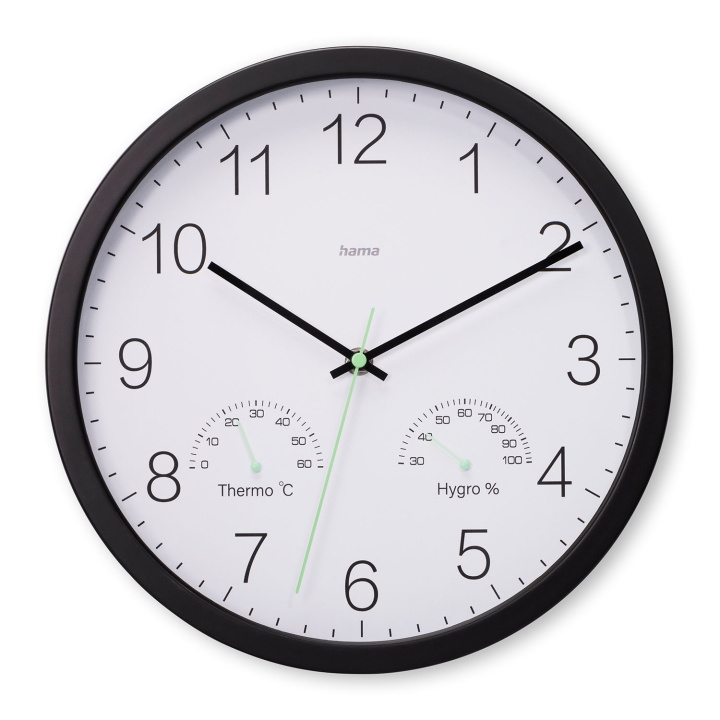 Hama Wall Clock Santorini Black Diameter 30cm in the group HOME, HOUSEHOLD & GARDEN / Watches & Counters / Wall clocks at TP E-commerce Nordic AB (D24947)