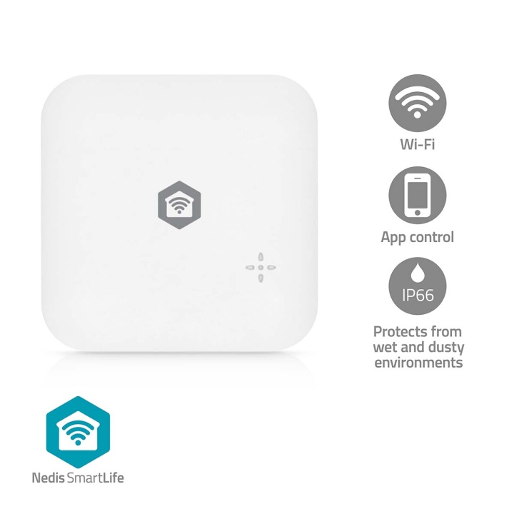 Nedis SmartLife Water Detector | Wi-Fi | Battery Powered | Extension included | Max. battery life: 24 Months | 80 dB | White in the group HOME, HOUSEHOLD & GARDEN / Smart home / Smart home systems at TP E-commerce Nordic AB (D24982)
