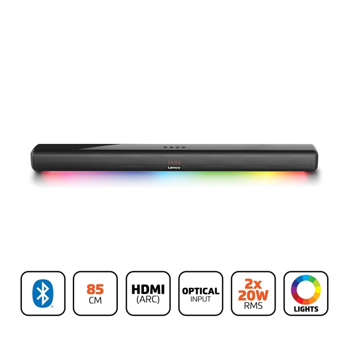 Lenco Soundbar 85cm 40W Bluetooth® HDMI LED-lampor in the group HOME ELECTRONICS / Audio & Picture / Home cinema, Hifi & Portable / Soundbars at TP E-commerce Nordic AB (D25010)