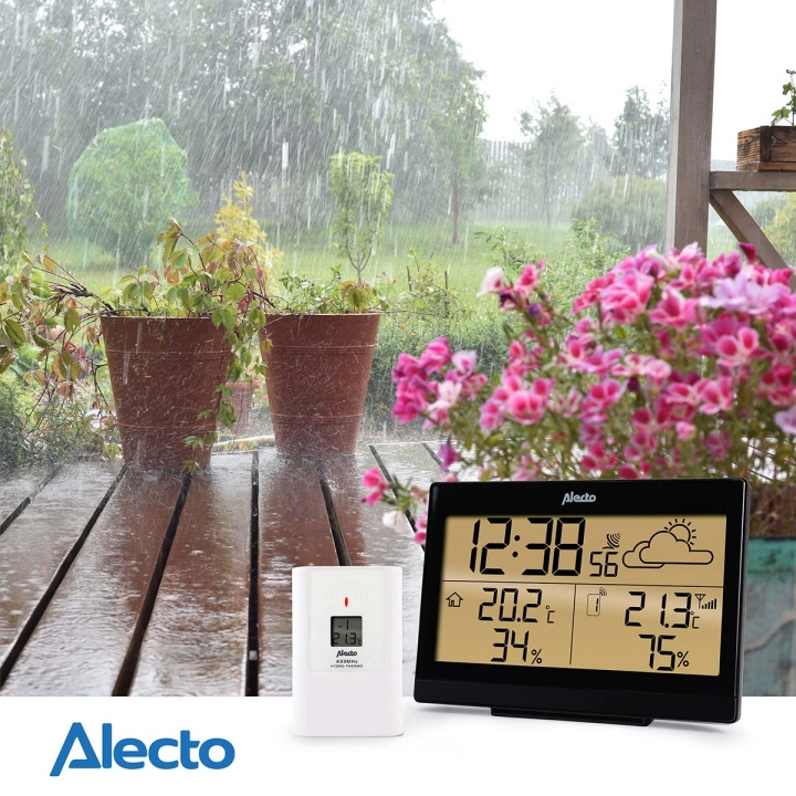 Alecto Weather station with wireless sensor Black in the group HOME, HOUSEHOLD & GARDEN / Fans & Climate products / Thermometers & Weather stations at TP E-commerce Nordic AB (D25013)