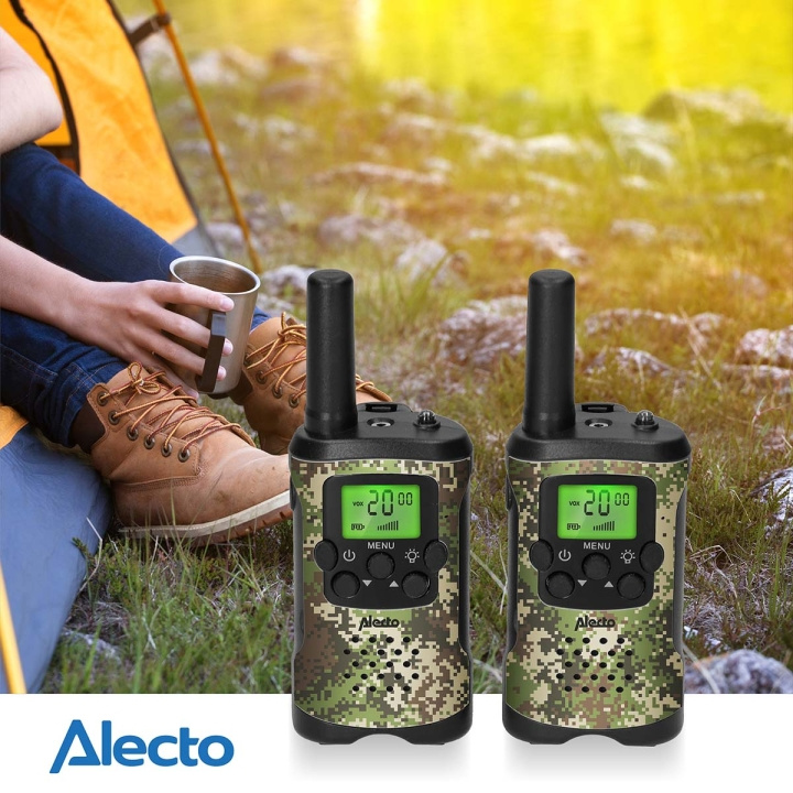 Alecto Set of 2 walkie talkies range up to 7 kilometers Camouflage in the group Sport, leisure & Hobby / Outdoor recreation / Walkie-talkies at TP E-commerce Nordic AB (D25015)