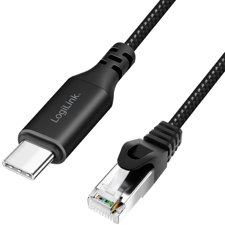 LogiLink USB-C till Nätverkskabel RJ45 1 Gbps Aktiv 2 m in the group COMPUTERS & PERIPHERALS / Computer cables / Network cables at TP E-commerce Nordic AB (D25075)