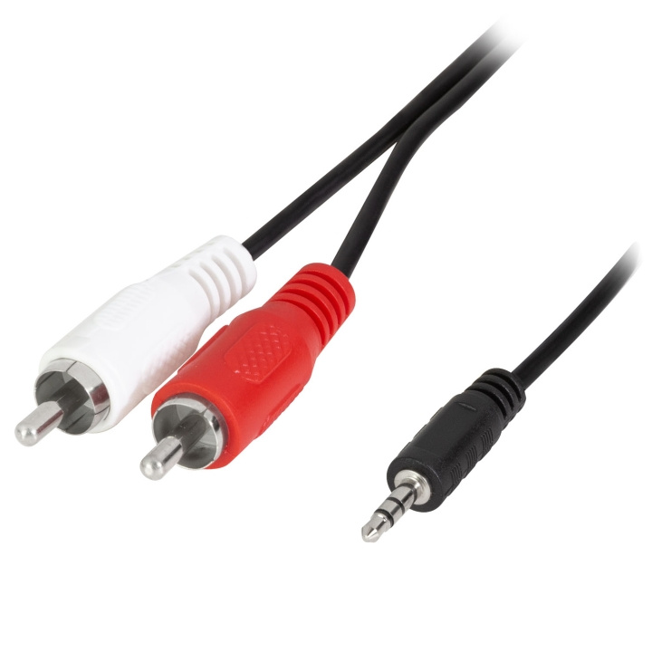 LogiLink Audiokabel 3,5mm-hane - 2 x RCA-hane 1,5m Svart in the group HOME ELECTRONICS / Cables & Adapters / RCA / Adapters at TP E-commerce Nordic AB (D25087)