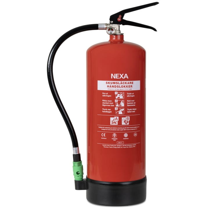 Nexa Brandsläckare Skum Röd 6L 21A 144B in the group HOME, HOUSEHOLD & GARDEN / Alarm & Security / Fire, smoke, gas / fire extinguishers at TP E-commerce Nordic AB (D25091)