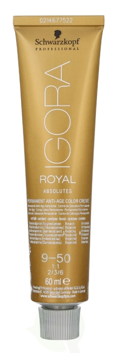 Schwarzkopf Igora Royal Absolutes Permanent Color Creme 60 ml 9-50 in the group BEAUTY & HEALTH / Hair & Styling / Hair care / Hair Dye / Hair Dye & Color bombs at TP E-commerce Nordic AB (D25175)