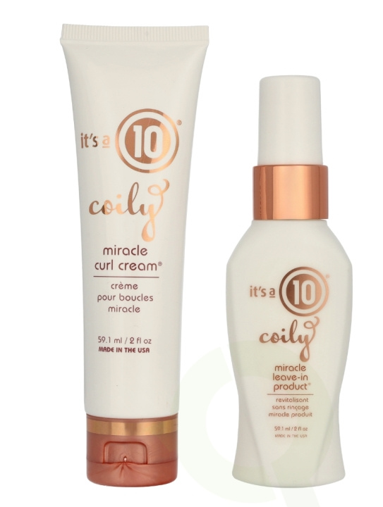 It\'s a 10 Coily Style Duo Set 118.2 ml Leave-in 59,1ml/Curl Cream 59,1ml in the group BEAUTY & HEALTH / Hair & Styling / Hair care / Conditioner spray/Leave-in at TP E-commerce Nordic AB (D25459)