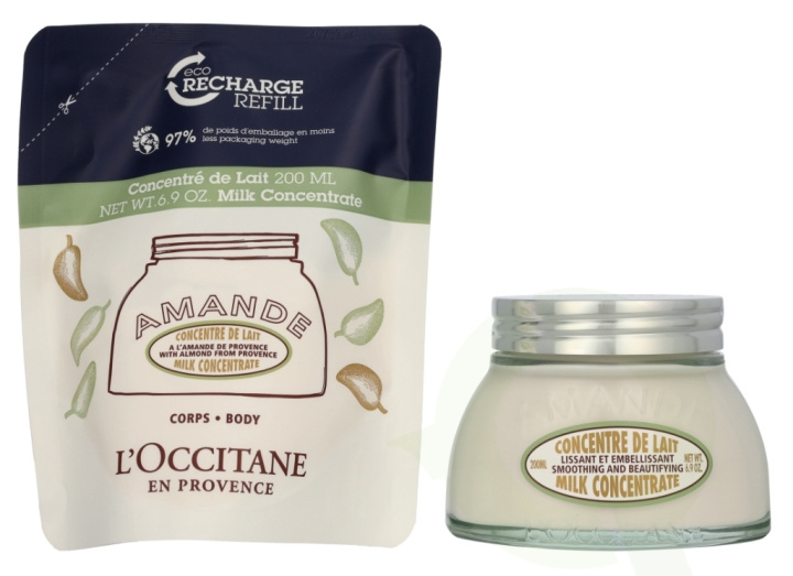 L\'Occitane Almond Milk Concentrate Duo Set 400 ml Milk Concentrate 200 ml/ Milk Concentrate Refill 200 ml in the group BEAUTY & HEALTH / Hair & Styling / Hair care at TP E-commerce Nordic AB (D25584)