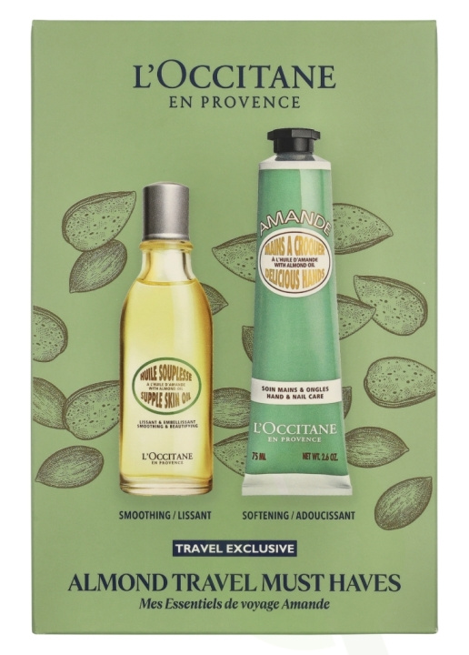 L\'Occitane Almond Travel Must Haves Set 125 ml Supple Skin Oil 50ml/Hand Cream 75ml in the group BEAUTY & HEALTH / Hair & Styling / Hair care at TP E-commerce Nordic AB (D25649)