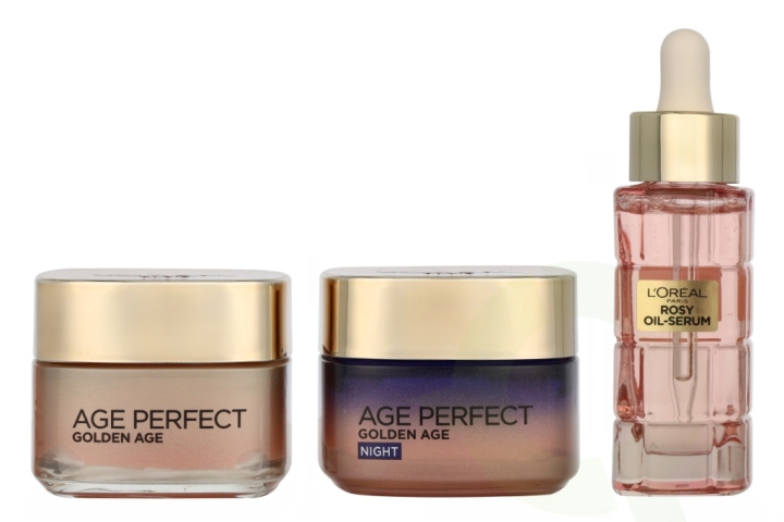 L\'Oreal Golden Age Routine Set 130 ml Serum 30ml/Day Cream 50ml/Night Cream 50ml in the group BEAUTY & HEALTH / Skin care / Face / Day cream at TP E-commerce Nordic AB (D25885)
