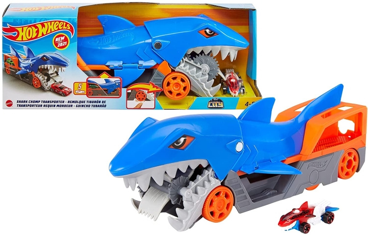 Hot Wheels Shark Chomp Transporter (GVG36) in the group TOYS, KIDS & BABY PRODUCTS / Toys / Toy cars at TP E-commerce Nordic AB (D27867)
