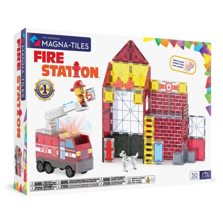 Magna Tiles Fire Station™ 50 Piece Set (90359) in the group TOYS, KIDS & BABY PRODUCTS / Toys / Play set at TP E-commerce Nordic AB (D27989)
