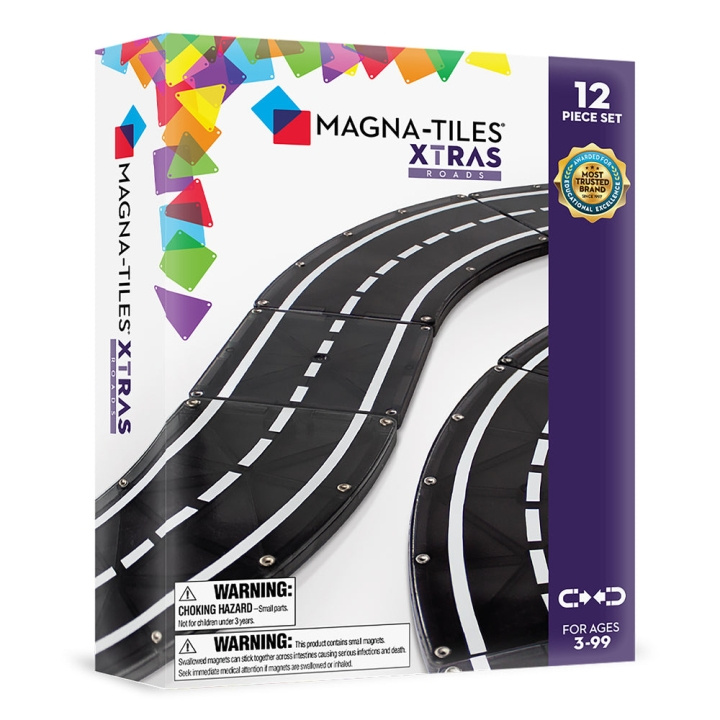 Magna Tiles MAGNA-TILES - XTRAS Roads 12 Piece Set (90235B) in the group TOYS, KIDS & BABY PRODUCTS / Toys / Building toys / Toy blocks at TP E-commerce Nordic AB (D28002)