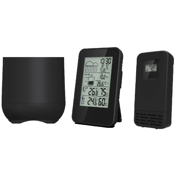 Denver Väderstation Klocka Kalender Regnmätare in the group HOME, HOUSEHOLD & GARDEN / Fans & Climate products / Thermometers & Weather stations at TP E-commerce Nordic AB (D28051)