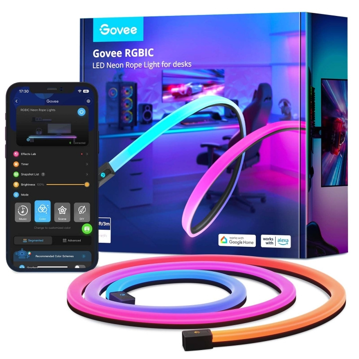 Govee Neon Gaming Table Light (3m) – Smart RGBIC LED Strip in the group HOME, HOUSEHOLD & GARDEN / Smart home / Smart Lights at TP E-commerce Nordic AB (D28376)