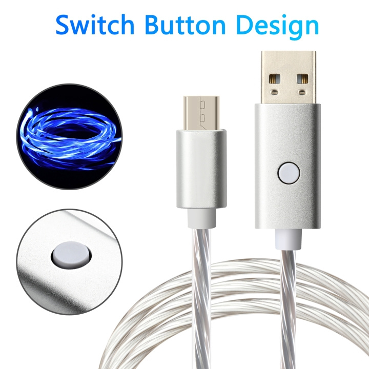 Oniverse Micro Usb Charge Cable With Led, 2 Meters - White in the group COMPUTERS & PERIPHERALS / Computer cables / USB / Micro-USB at TP E-commerce Nordic AB (D28404)