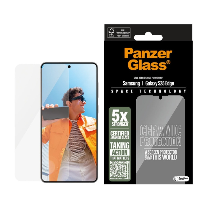 Panzer Glass - Ceramic Screen Protector Samsung S25 Edge - Ultra-Wide Fit in the group SMARTPHONE & TABLETS / Phone cases / Samsung at TP E-commerce Nordic AB (D28644)