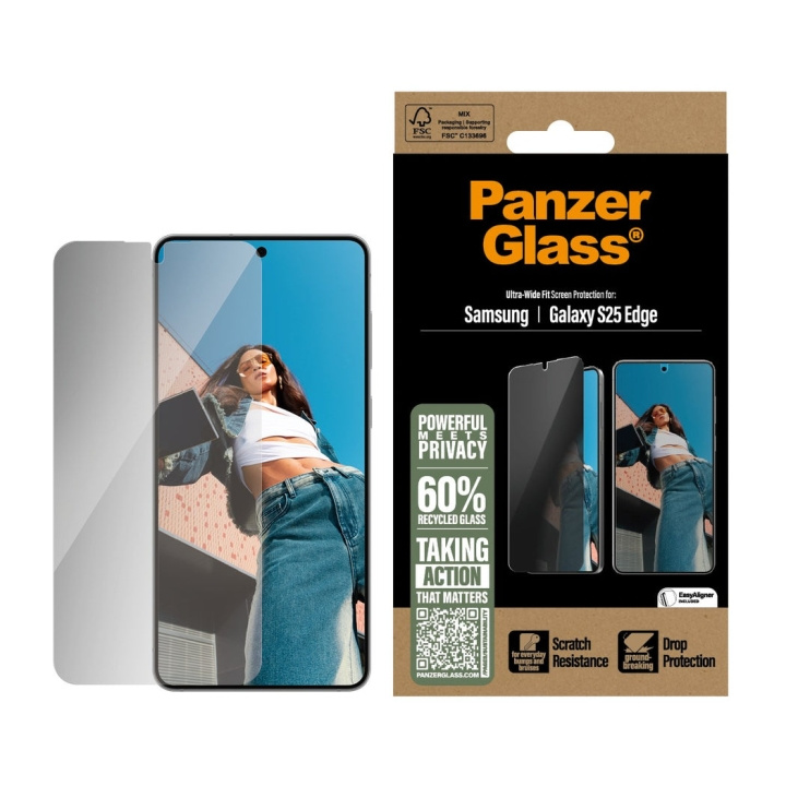 Panzer Glass - Privacy Screen Protector Samsung S25 Edge - Ultra-Wide Fit in the group SMARTPHONE & TABLETS / Phone cases / Samsung at TP E-commerce Nordic AB (D28646)