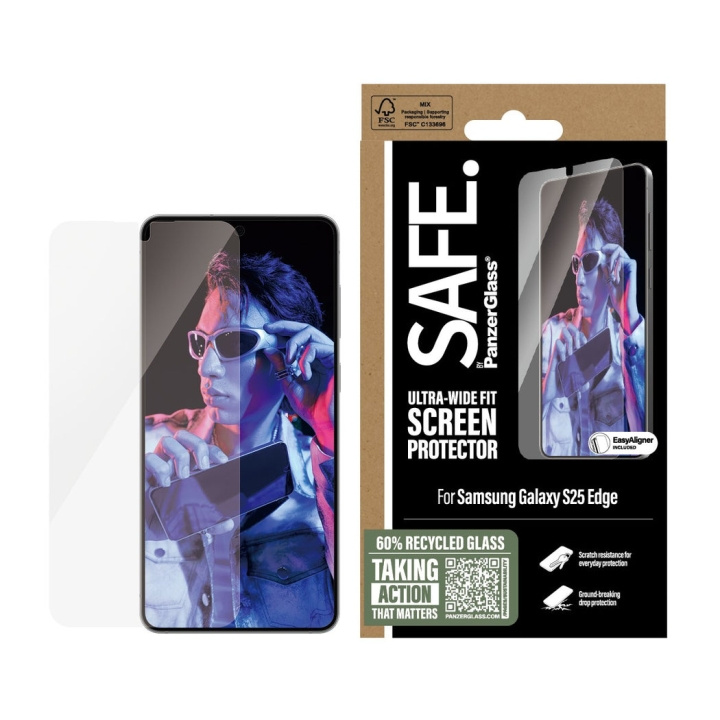 Panzer SAFE. by PanzerGlass - Skærmbeskyttelse Samsung S25 Edge - Ultra-Wide Fit in the group SMARTPHONE & TABLETS / Phone cases / Samsung at TP E-commerce Nordic AB (D28650)