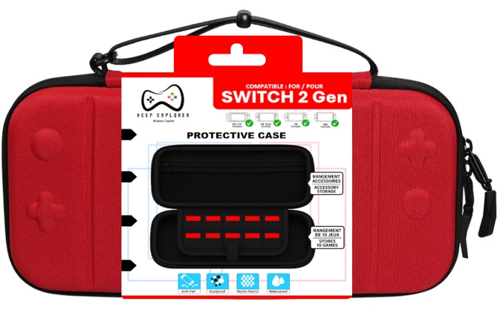 Deep Explorer Protective case Red in the group HOME ELECTRONICS / Game consoles & Accessories / Nintendo Switch 2 at TP E-commerce Nordic AB (D28722)