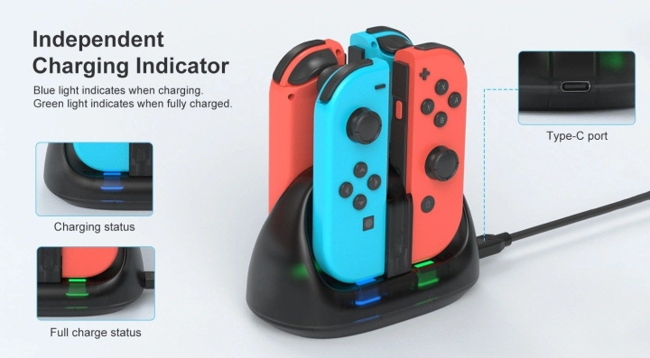 Deep Explorer 4 In 1 Charging Station in the group HOME ELECTRONICS / Game consoles & Accessories / Nintendo Switch at TP E-commerce Nordic AB (D28734)